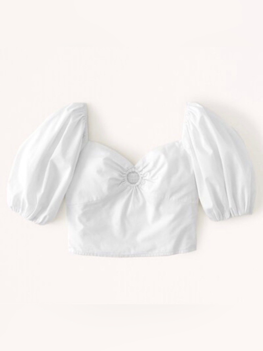 Abercrombie White Puff-Sleeve Top